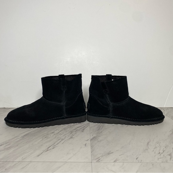 UGG Classic Unlined Perforated Black Mini Boot 9 - Picture 8 of 16